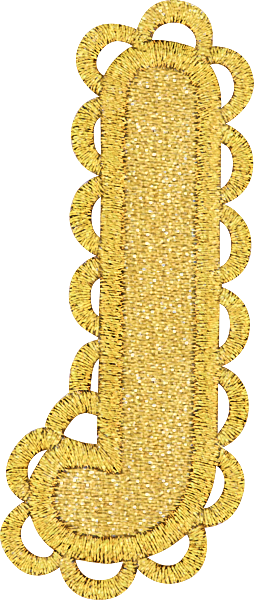 Scalloped Gold Letter Patch