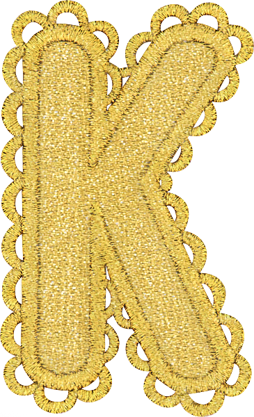 Scalloped Gold Letter Patch