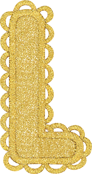 Scalloped Gold Letter Patch