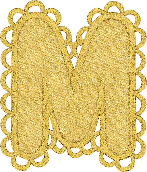 Scalloped Gold Letter Patch