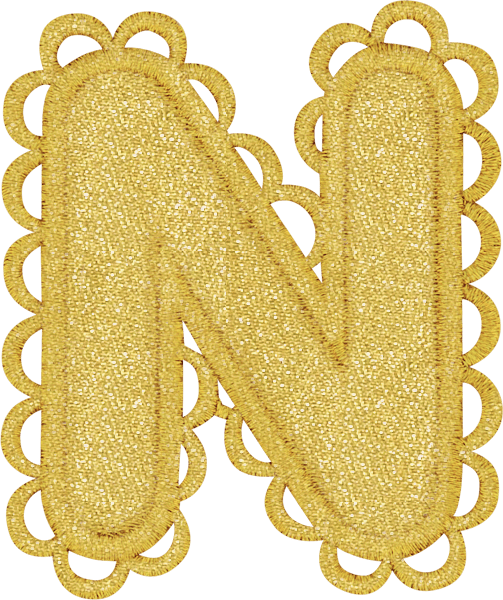 Scalloped Gold Letter Patch