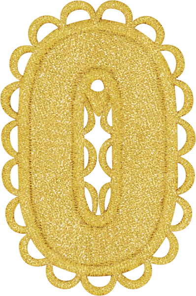 Scalloped Gold Letter Patch
