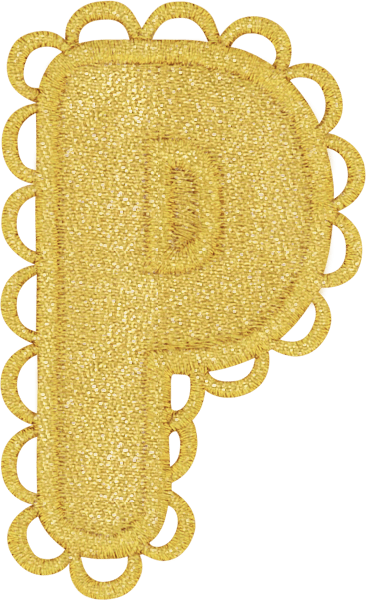 Scalloped Gold Letter Patch