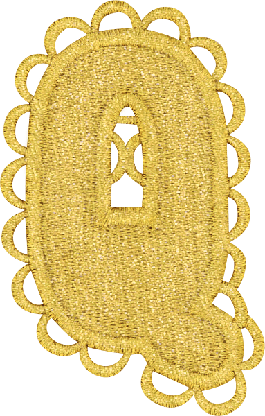 Scalloped Gold Letter Patch
