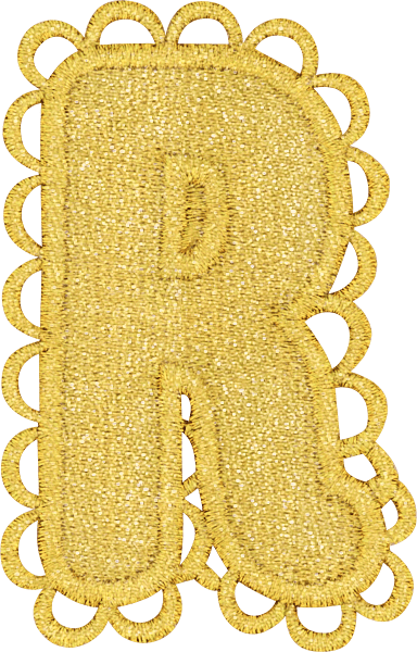 Scalloped Gold Letter Patch