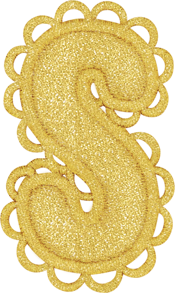 Scalloped Gold Letter Patch