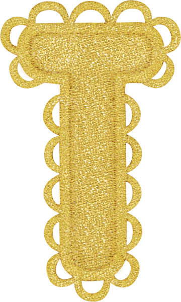 Scalloped Gold Letter Patch