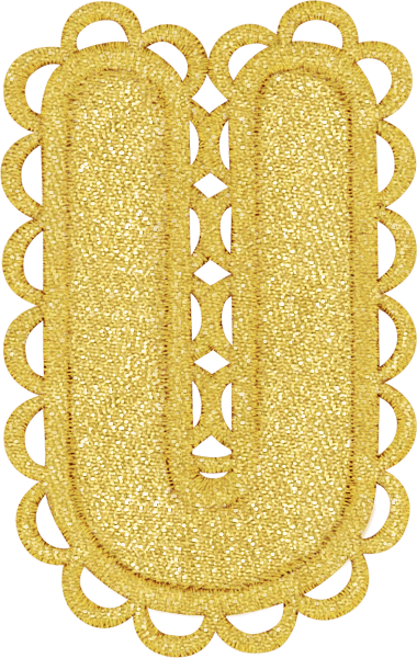 Scalloped Gold Letter Patch