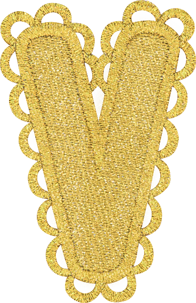 Scalloped Gold Letter Patch