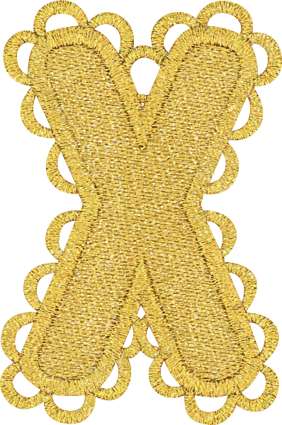 Scalloped Gold Letter Patch