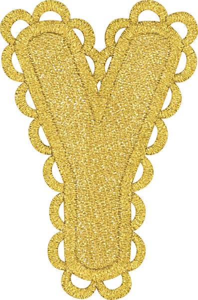 Scalloped Gold Letter Patch