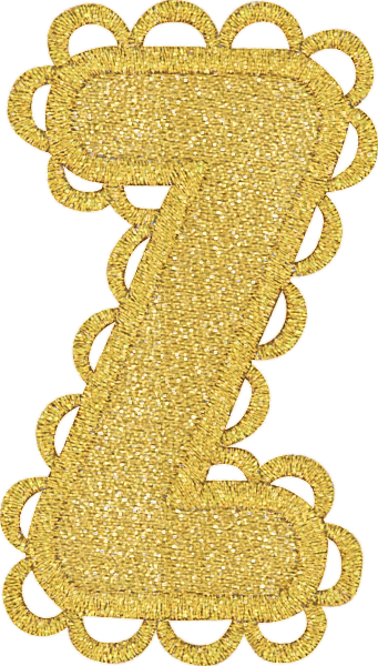 Scalloped Gold Letter Patch