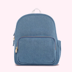 Denim outlet mini backpack
