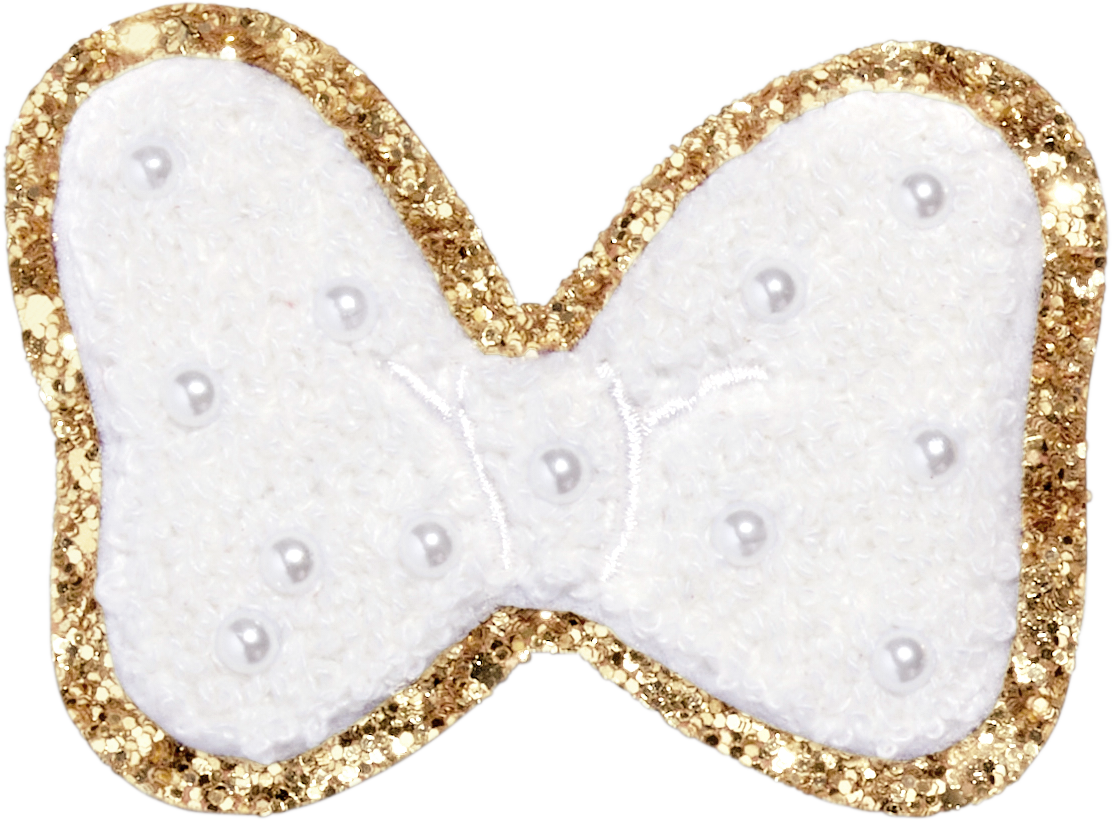Blanc Disney Minnie Mouse Pearl Bow Patch
