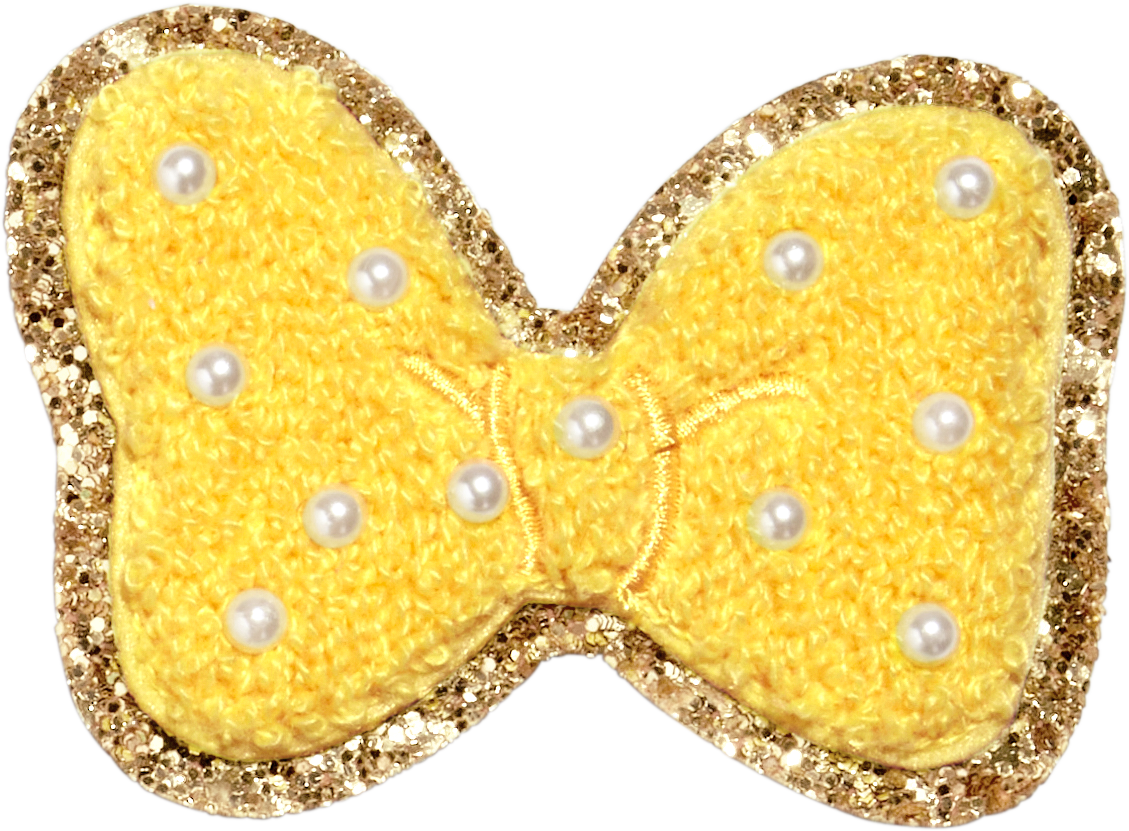 Lemon Disney Minnie Mouse Pearl Bow Patch