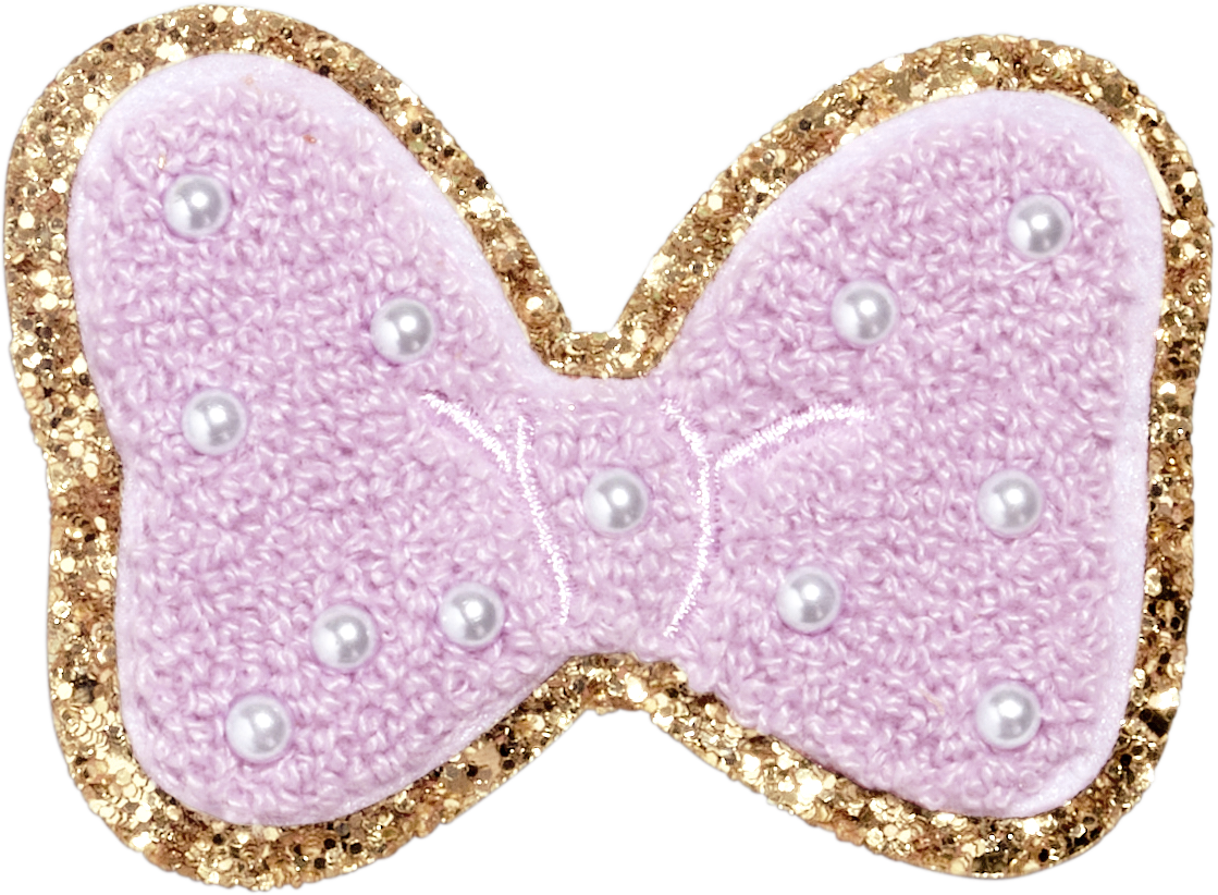 Lilac Disney Minnie Mouse Pearl Bow Patch