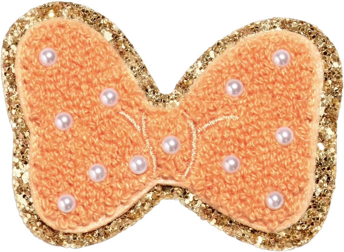 Peach Disney Minnie Mouse Pearl Bow Patch