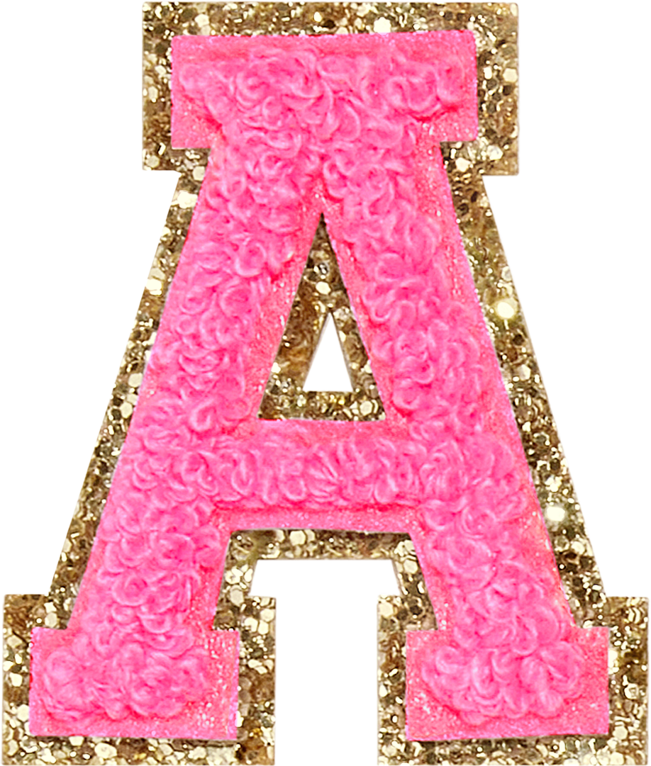 Bubblegum Glitter Varsity Letter Patches | Stoney Clover Lane A