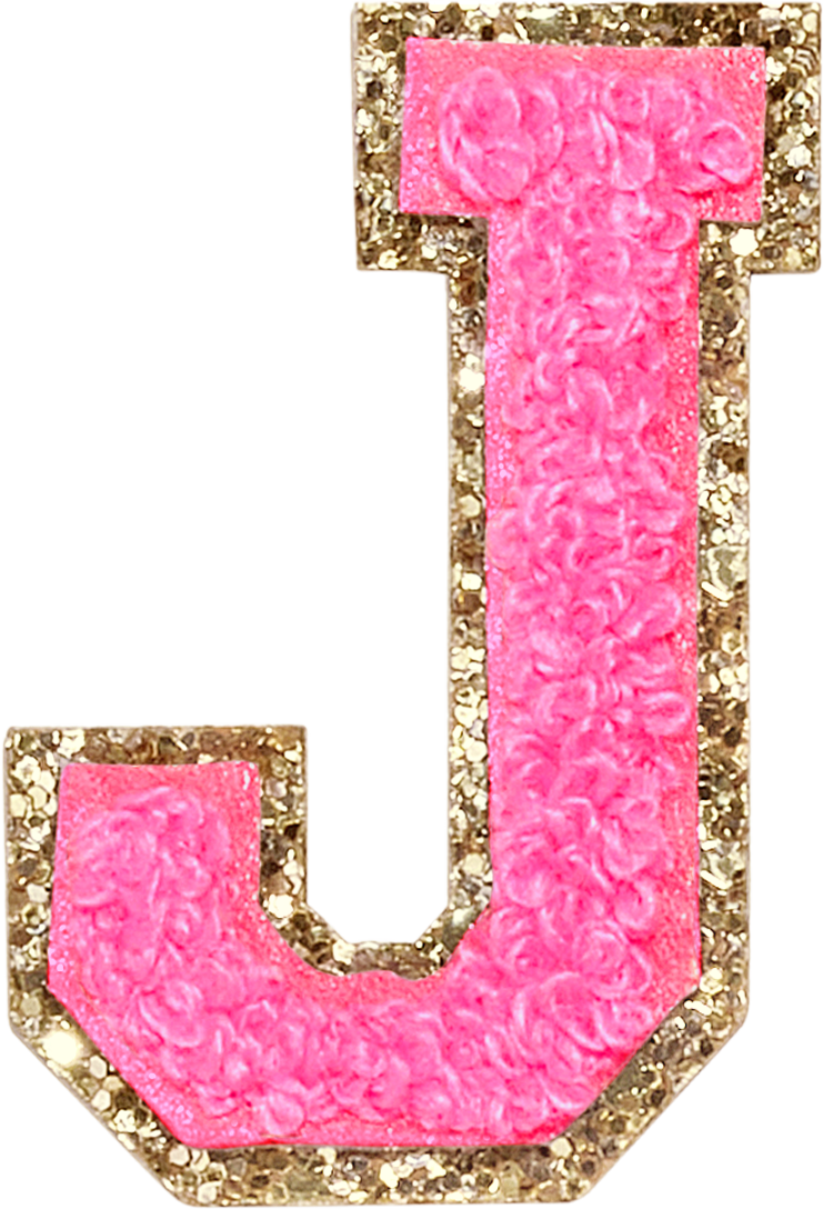 Bubblegum Glitter Varsity Letter Patches