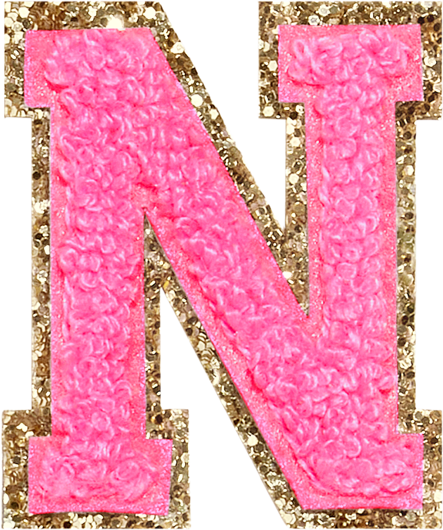 Bubblegum Glitter Varsity Letter Patches