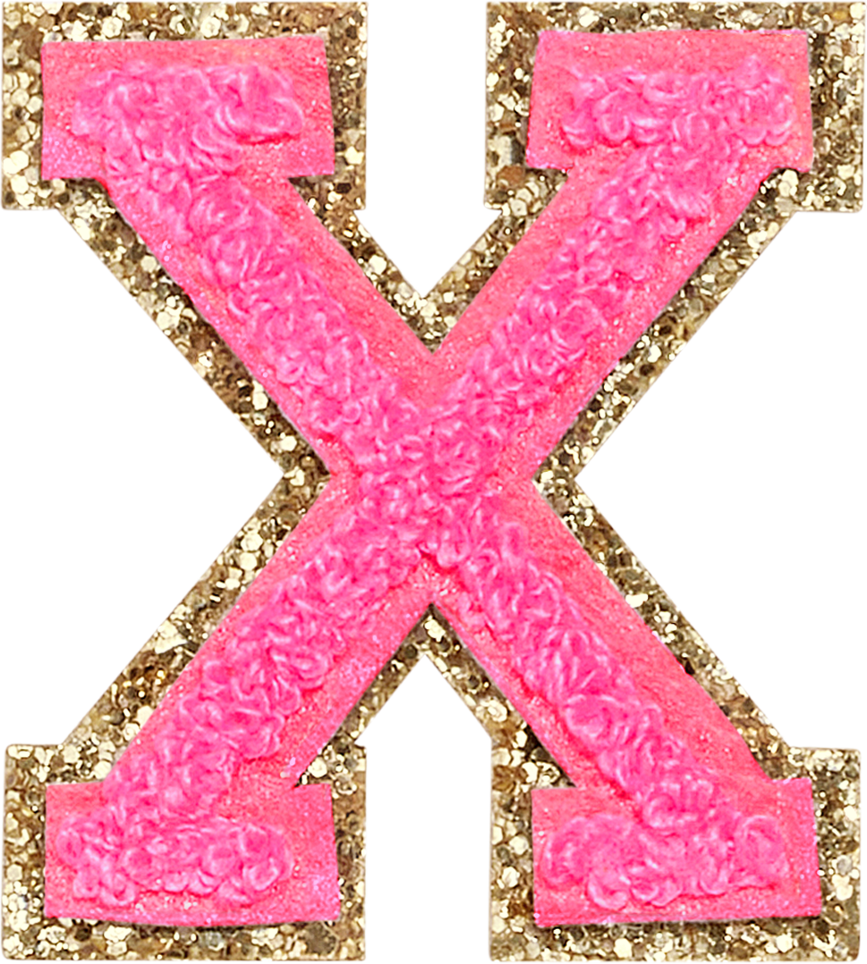 Bubblegum Glitter Varsity Letter Patches