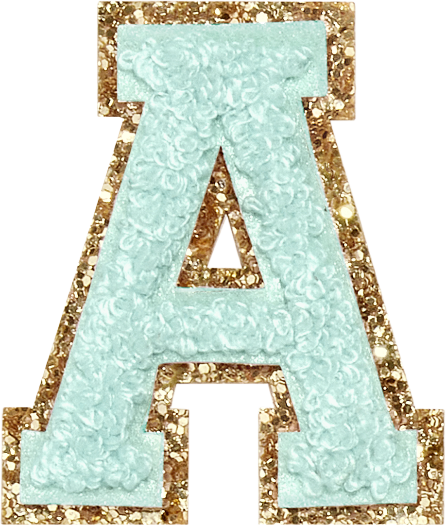 Cotton Candy Glitter Varsity Letter Patches