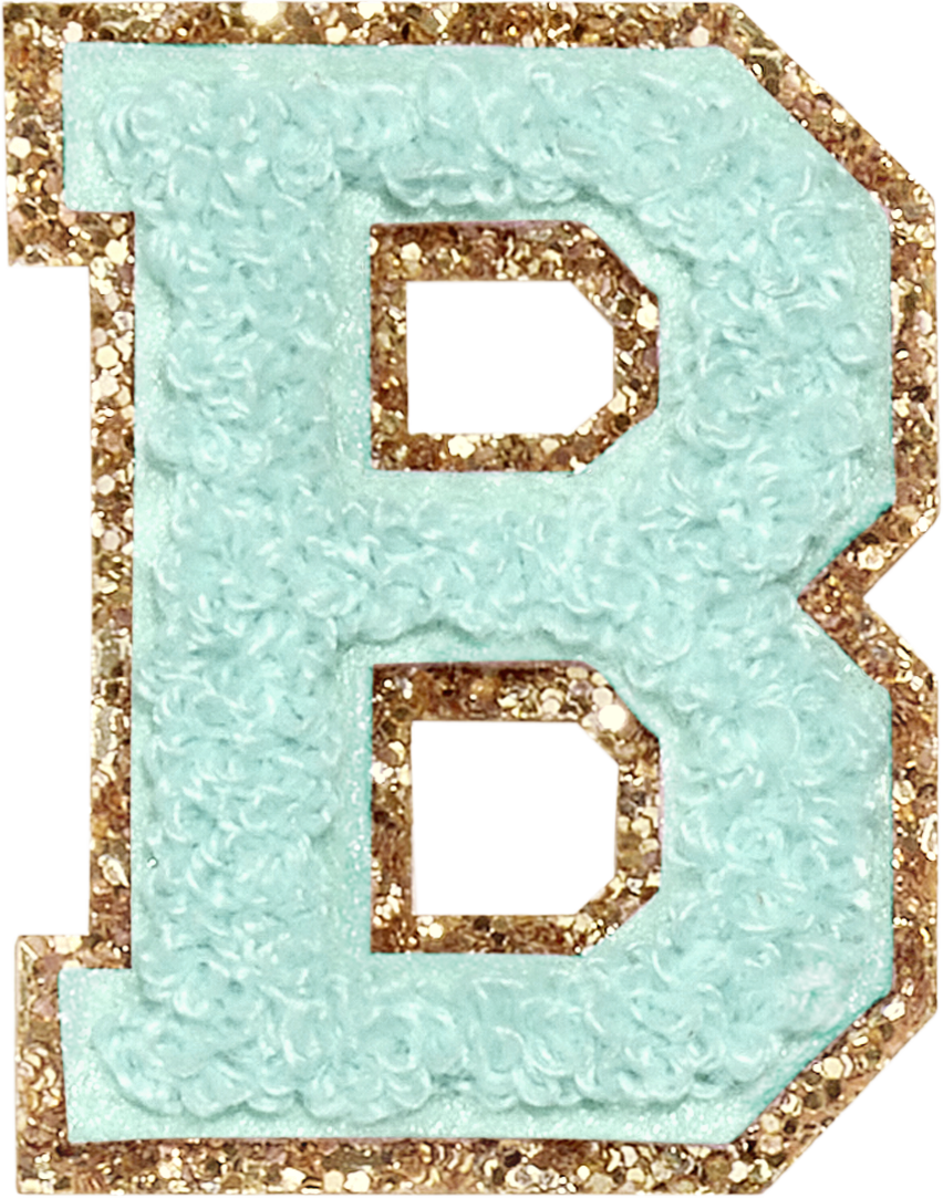 Cotton Candy Glitter Varsity Letter Patches