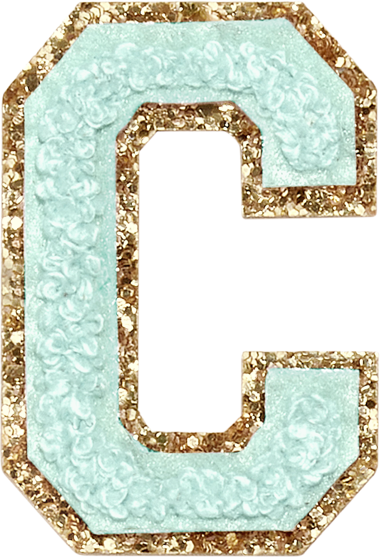Cotton Candy Glitter Varsity Letter Patches
