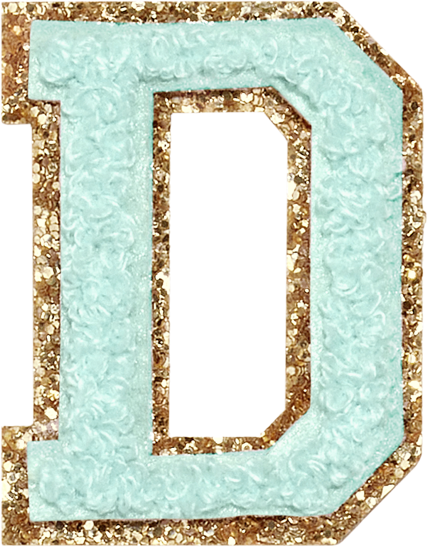 Cotton Candy Glitter Varsity Letter Patches