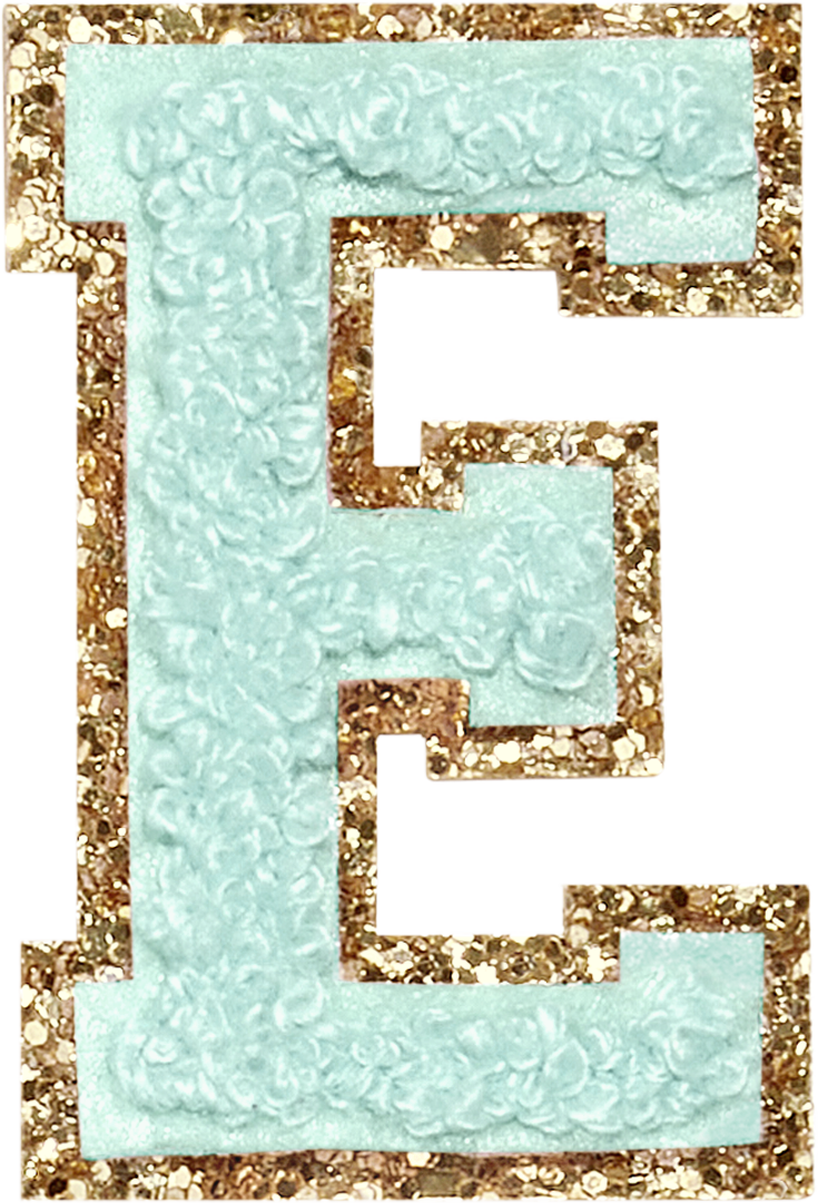 Cotton Candy Glitter Varsity Letter Patches