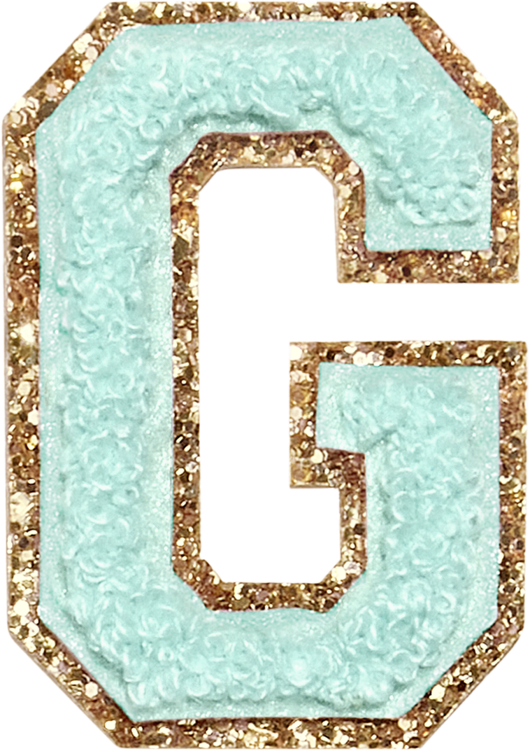 Cotton Candy Glitter Varsity Letter Patches
