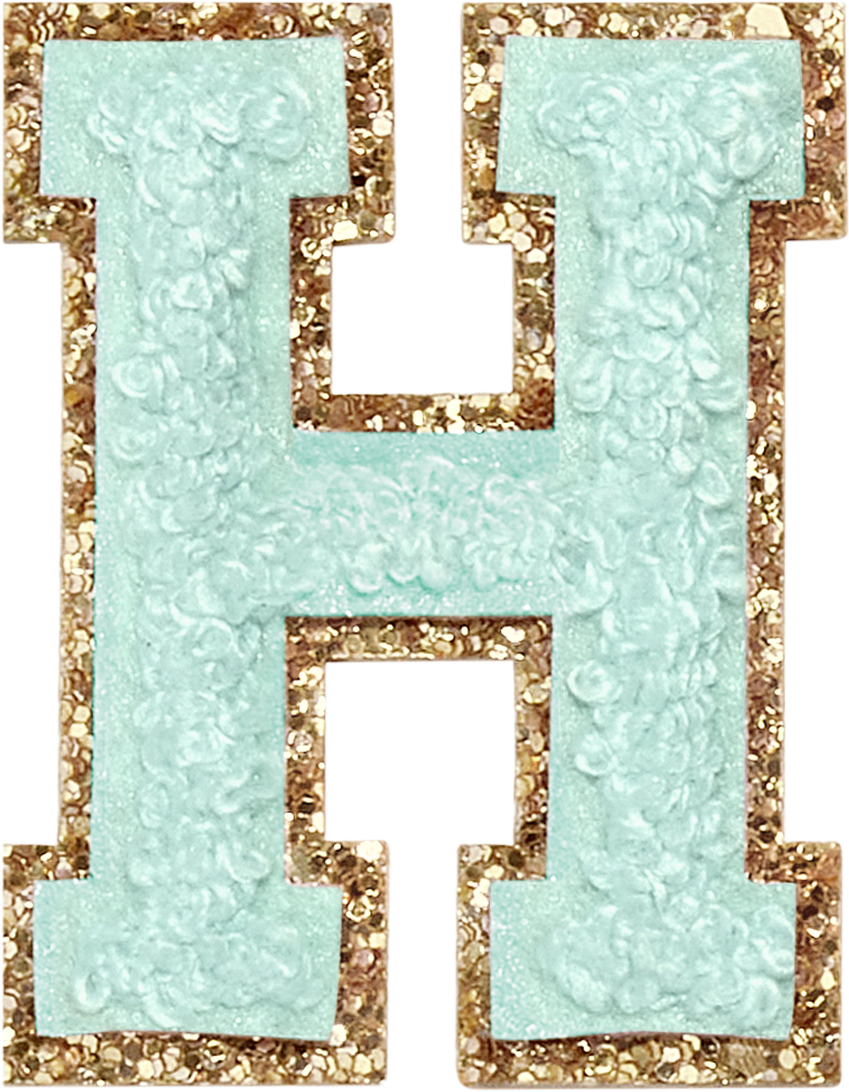 Cotton Candy Glitter Varsity Letter Patches