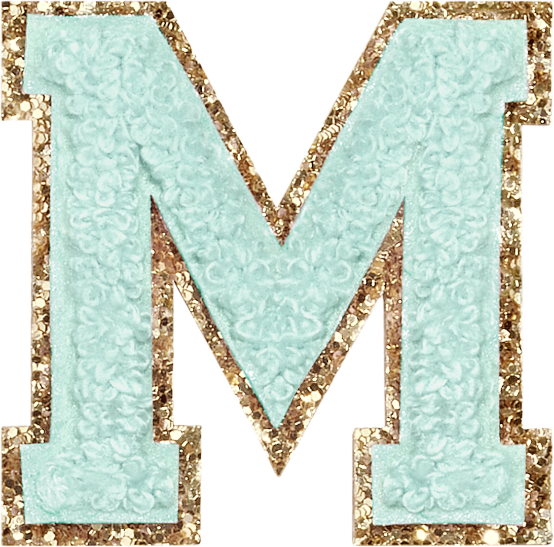Cotton Candy Glitter Varsity Letter Patches