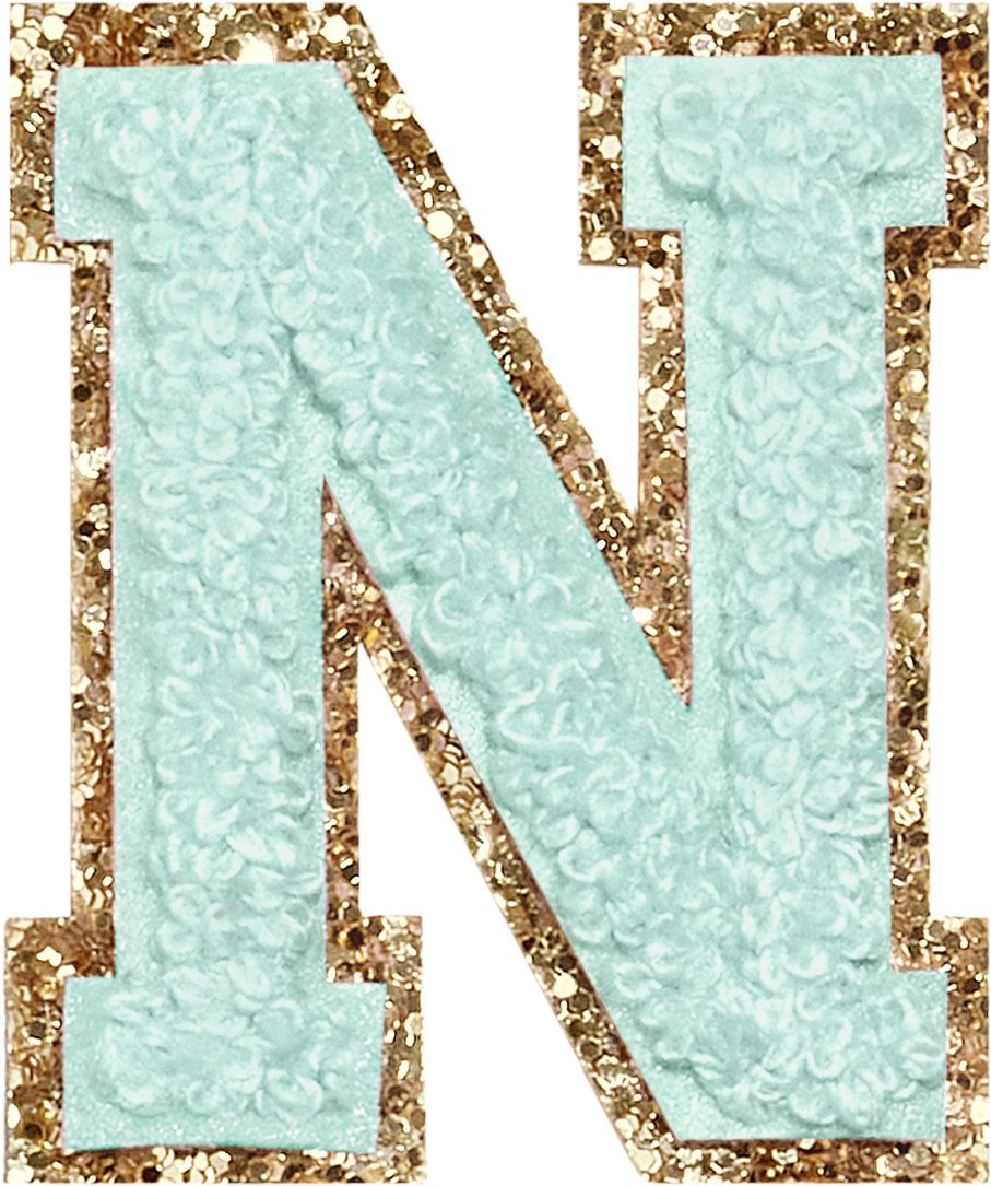 Cotton Candy Glitter Varsity Letter Patches