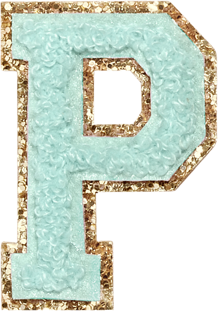 Cotton Candy Glitter Varsity Letter Patches