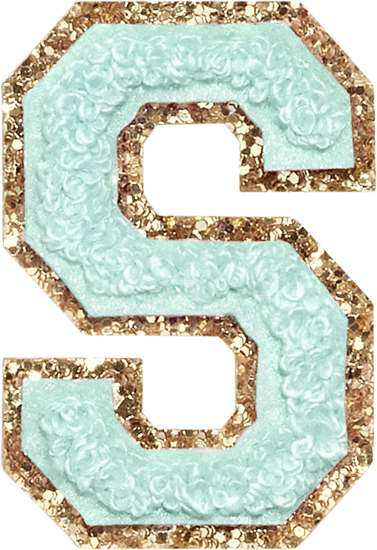 Cotton Candy Glitter Varsity Letter Patches