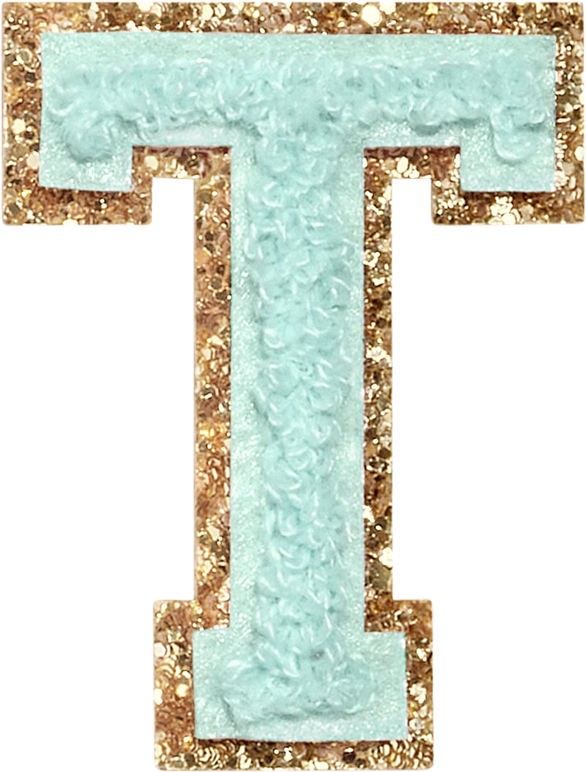 Cotton Candy Glitter Varsity Letter Patches