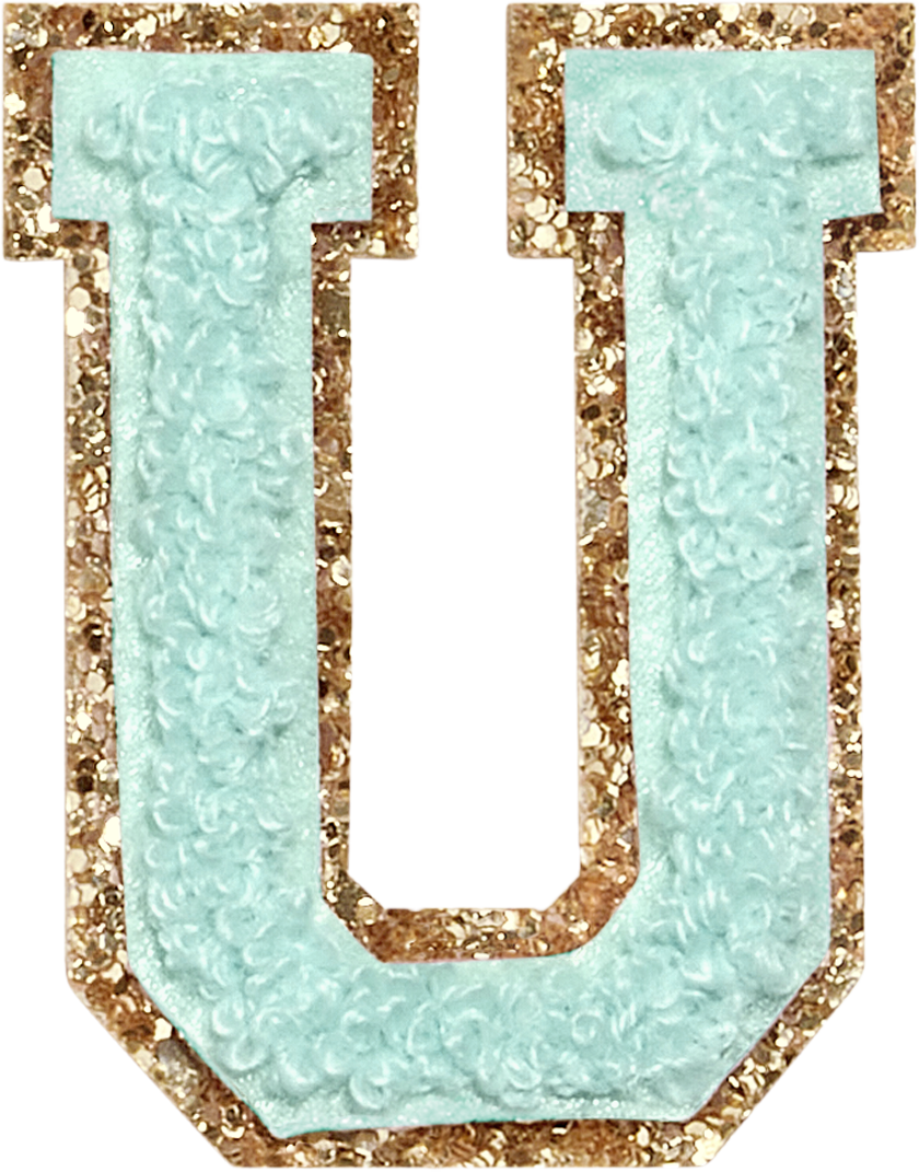 Cotton Candy Glitter Varsity Letter Patches