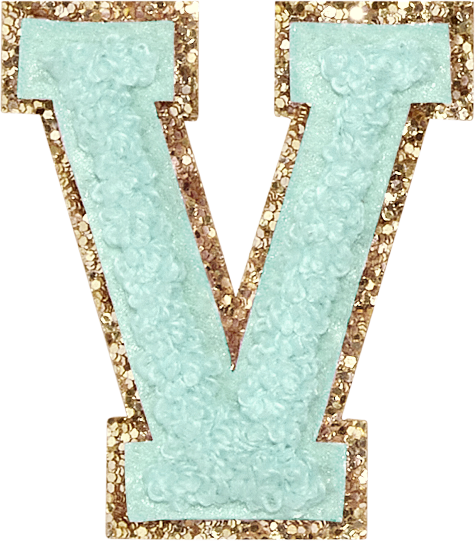 Cotton Candy Glitter Varsity Letter Patches