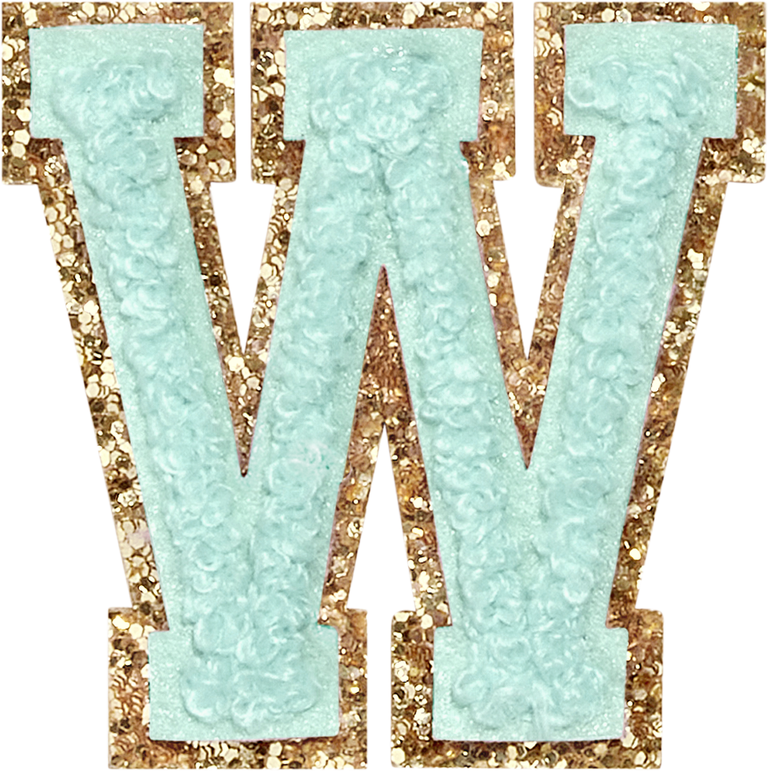 Cotton Candy Glitter Varsity Letter Patches