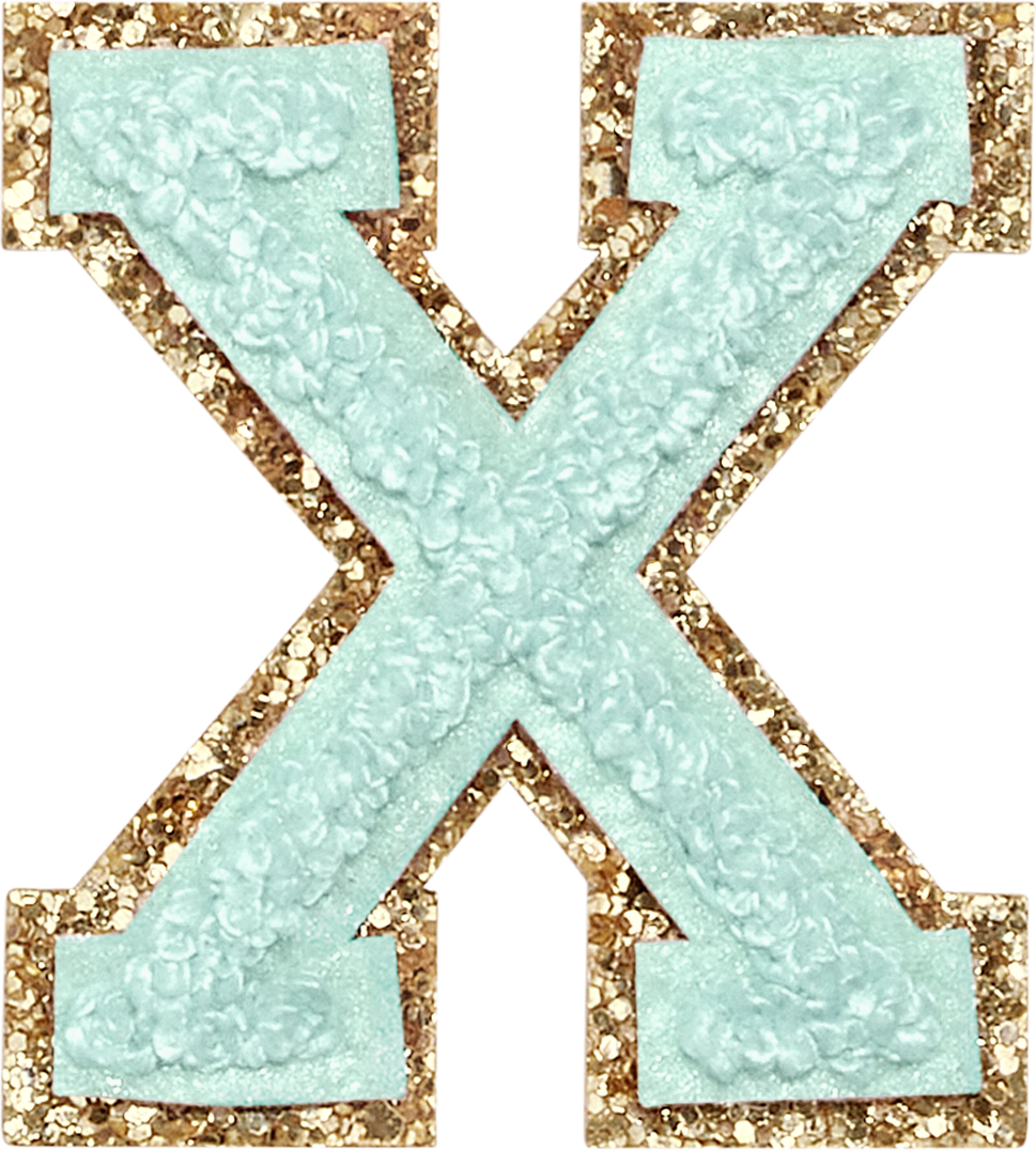 Cotton Candy Glitter Varsity Letter Patches