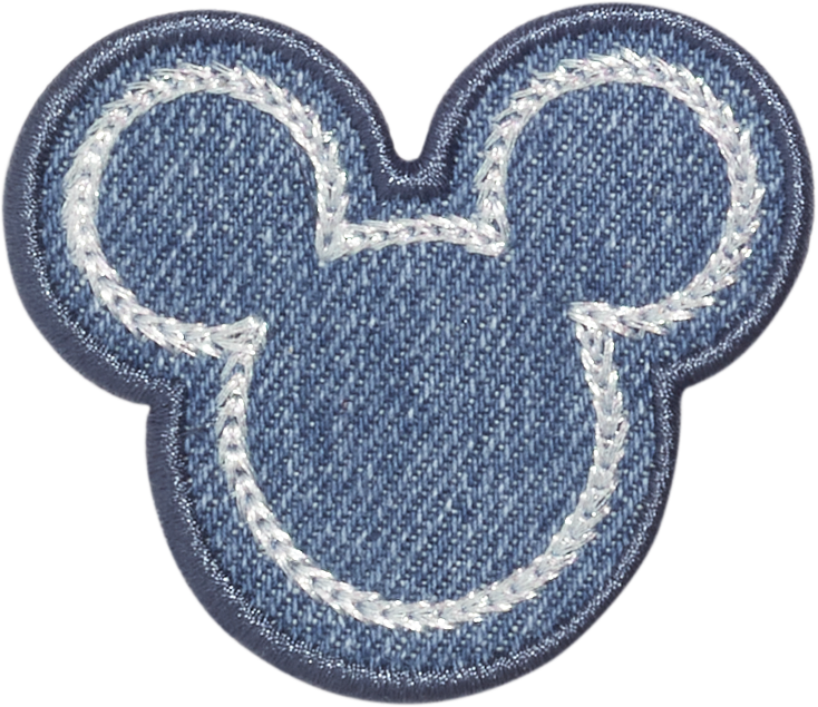Denim Mickey Mouse Silhouette Patch