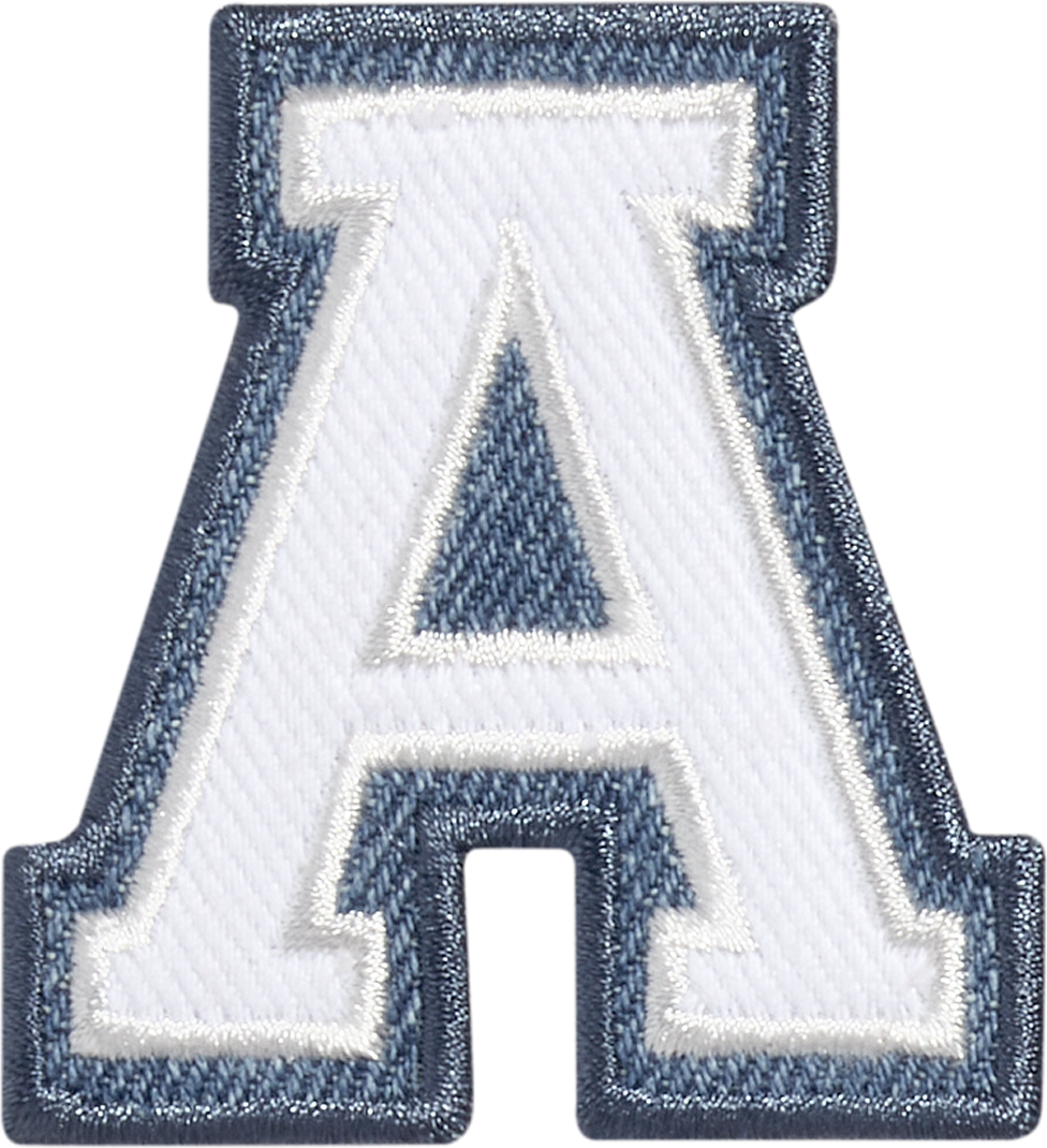 Denim Varsity Letter Patch