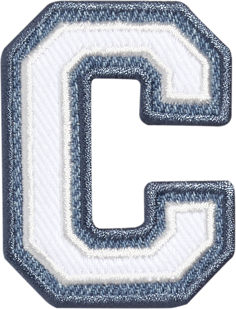 Denim Varsity Letter Patch