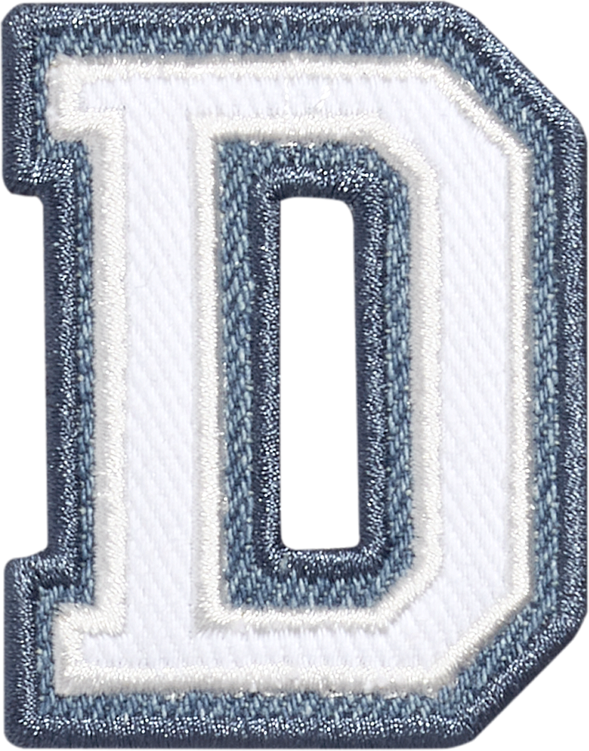 Denim Varsity Letter Patch