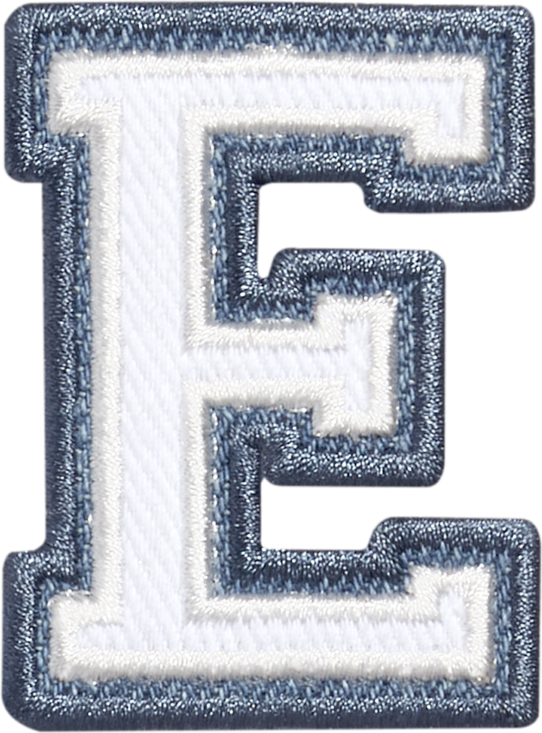 Denim Varsity Letter Patch