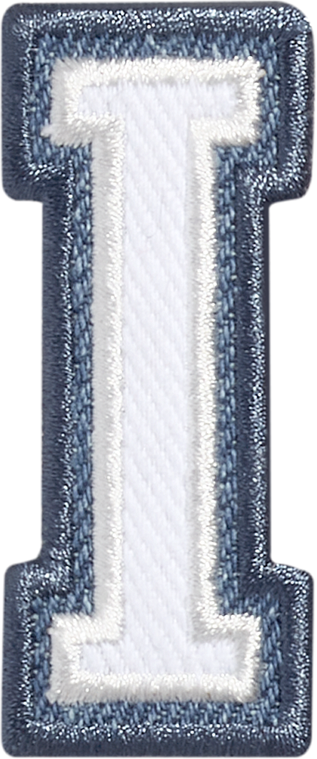 Denim Varsity Letter Patch