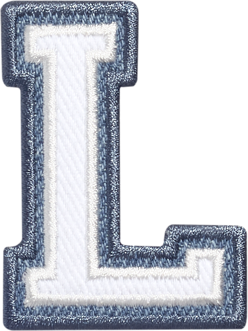 Denim Varsity Letter Patch