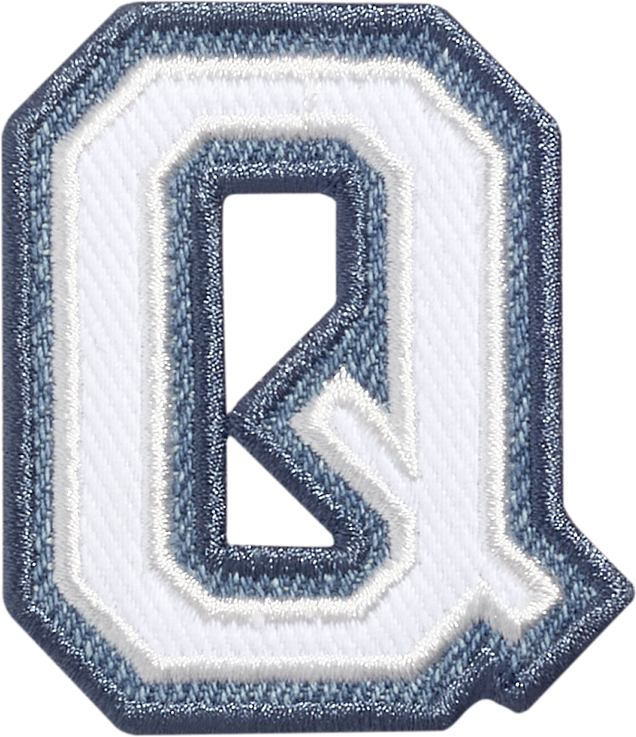 Denim Varsity Letter Patch