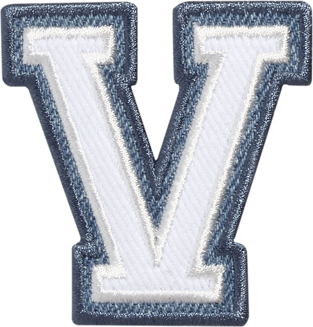Denim Varsity Letter Patch